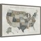 Slate US Map by Sue Schlabach 23-in. W x 16-in. H. Canvas Wall Art Print Framed in Grey